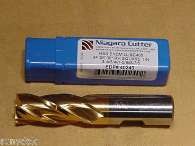 Lot of 5 niagara cutter endmill hss gp nos