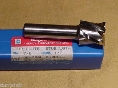 Lot of 5 niagara cutter endmill hss gp nos