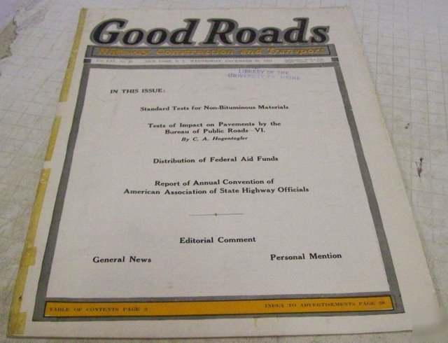 Good roads 1921 construction magazine vo 61 no 25 issue