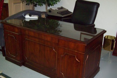Kimball l shape reception desk w/ credenza