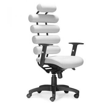 Modern ergonomic unico leather desk office chair white