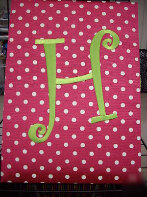 Monogrammed portfolio polka dot initial 