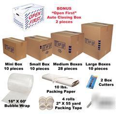 Master packing kit 8 - 133 moving boxes plus supplies 