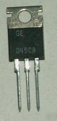 New ge D45C8 pnp transistor 27W 4A to-220 nos 