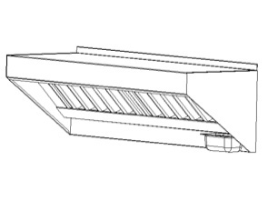10' stainless backshelf concession exhaust hood system 