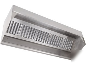 10' stainless backshelf concession exhaust hood system 