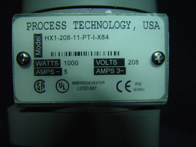 1000W process technology fluoropolymer immersion heater