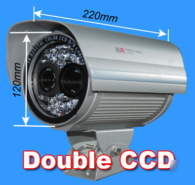 Cctv outdoor 50M ir d/n double ccd camera 480/600 tvl 