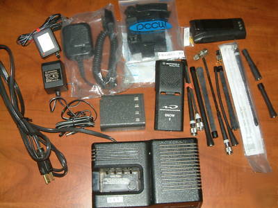 Lot 4 motorola radio - ac adapter charger beltclip mic 