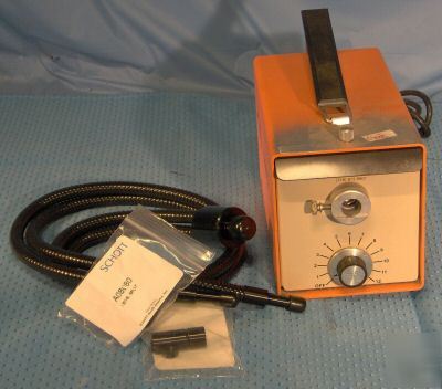 Schott A08550 fiber optic dual illuminator + spot lens