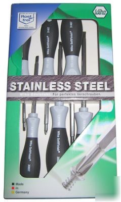 Wiha 6PC pz/slotted stainless steel screwdriver set
