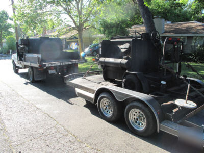 92 ford asphalt sealcoat tanker buggy trailer billygoat