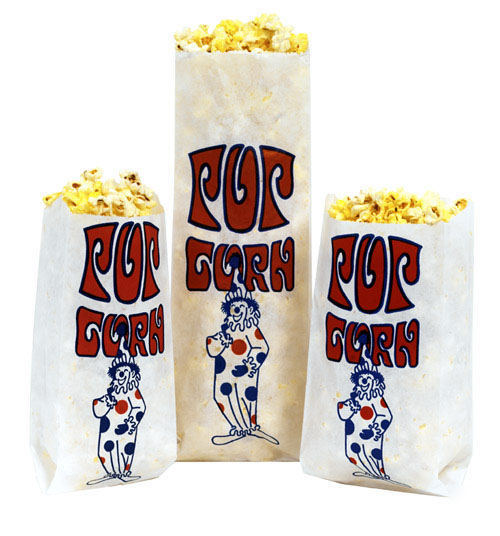 Case of 1000 2OZ popcorn clown bags