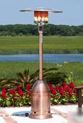 Copper or bronze finish deco style gas patio heater