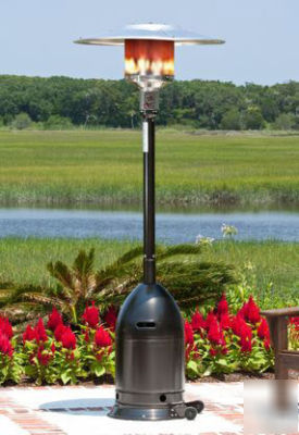 Copper or bronze finish deco style gas patio heater