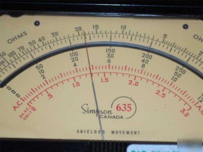 Multimeter simpson 635 vintage tube amp ham radio fix