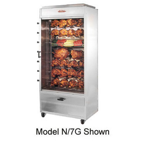Old n/7GRH rotisserie oven, gas, 7 stainless steel spit