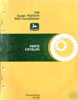 John deere 230 auger platform parts catalog manual
