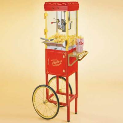 Theatre kettle popcorn popper w/ cart