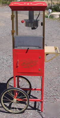 Theatre kettle popcorn popper w/ cart