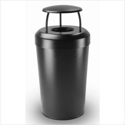 Steel round container with canopy cover color: bronze