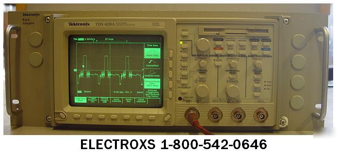 Tektronix tds 420A 2 or 4 channel scope w/rack adapter