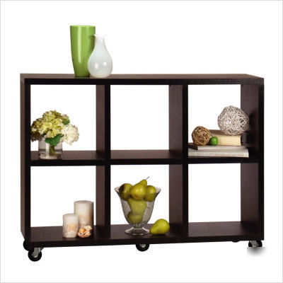 Northfield rolling room divider / bookcase