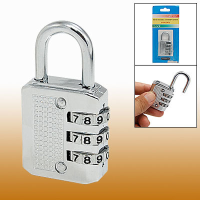 3 digit luggage backpack resettable combination padlock