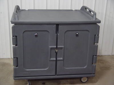 Cambro meal delivery cart, full tray, half tray, wheels