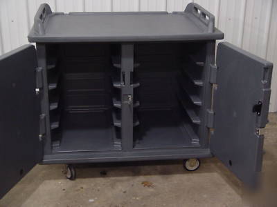 Cambro meal delivery cart, full tray, half tray, wheels