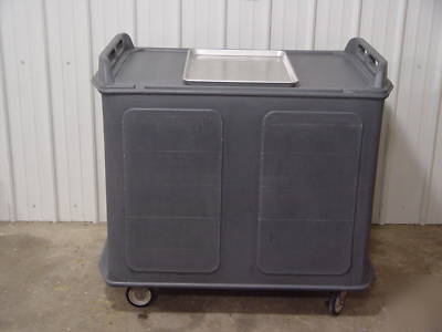 Cambro meal delivery cart, full tray, half tray, wheels