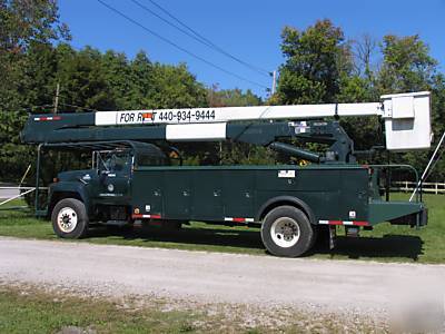 91 2 person ford diesel bucket truck 70' ft. excell con