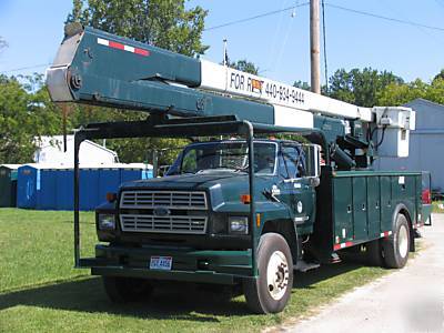 91 2 person ford diesel bucket truck 70' ft. excell con