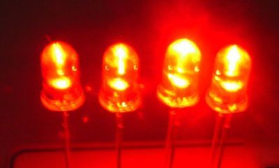 100PCS mega 5MM 10000MCD bright red led f/r