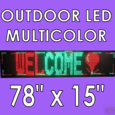 Led sign outdoor electronic moving message display 6.5'