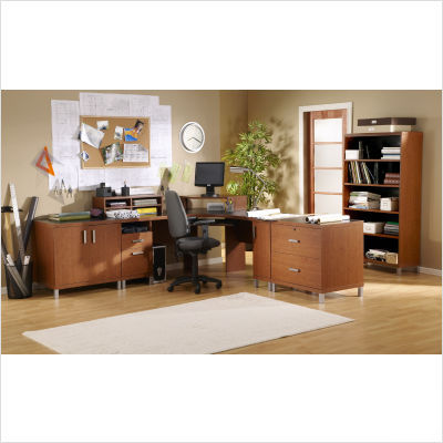 U@work lateral file cabinet autumn cherry / solid black