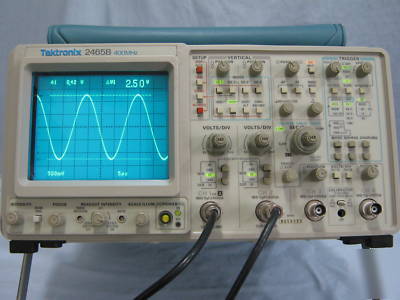 Tektronix 2465B 400 mhz oscilloscope -- superb w/ cal 