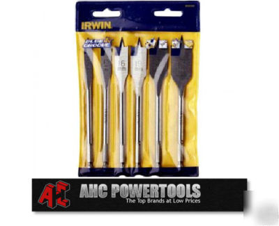 Irwin 4X blue groove flat wood bit 6PC set - 10502826