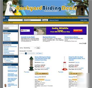 Backyard birding store - website business for sale