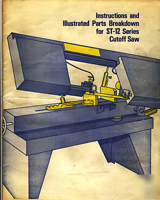 Carolina st-12 bandsaw instruction & parts manual
