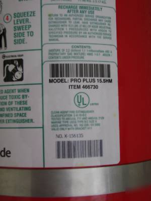 Kiddie fire extinguisher 15.5HM halon, halotron