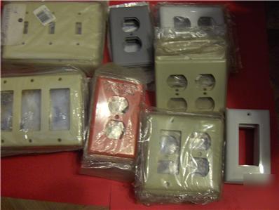 New 204 pc lot mixed wall plates leviton ge eagle ps