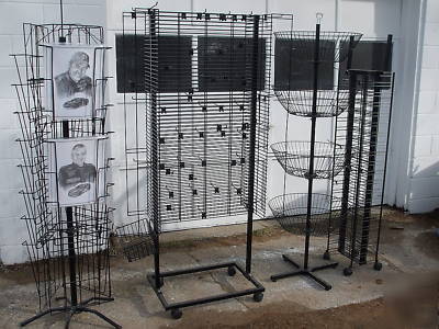 7 commercial floor merchandise black display racks 