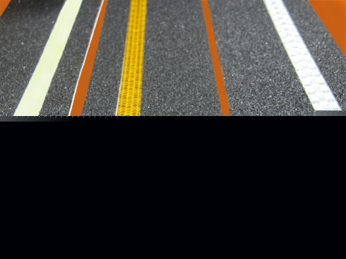 High visibility traction tape glow on black 