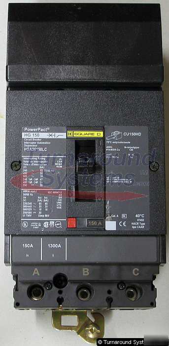 New square d HGA36150 circuit breaker, 150 amp, i-line, 