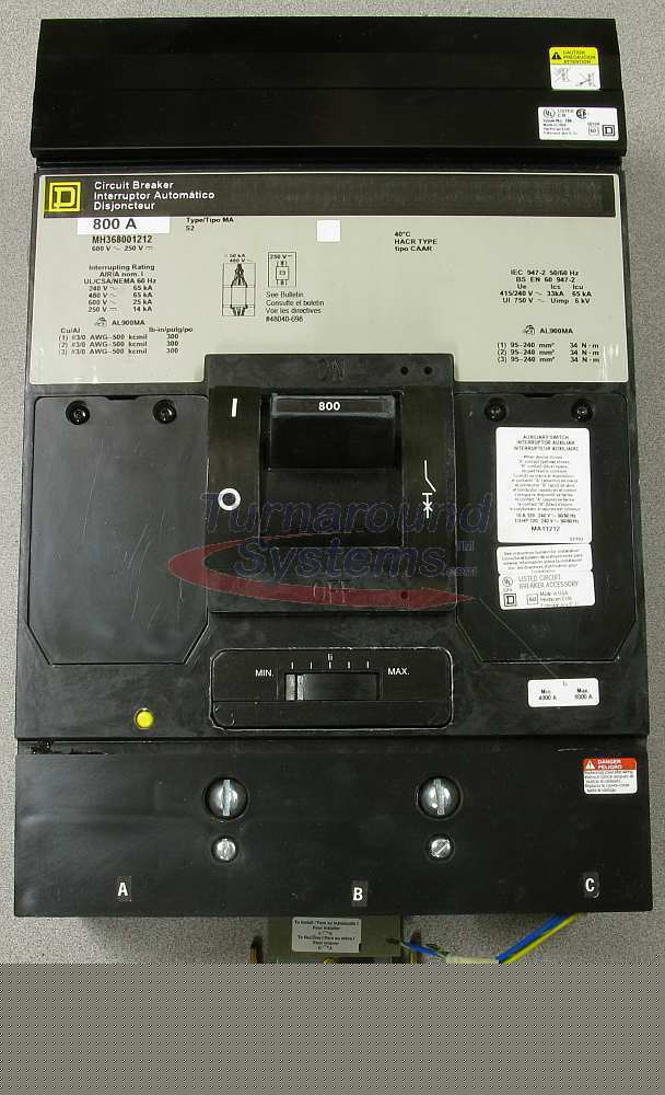 New square d MH368001212 circuit breakers, 800 amp, 