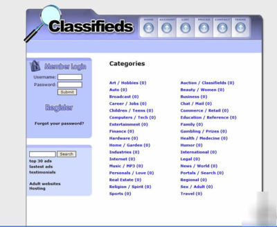 Turnkey website classifieds with domain+hosting 1 year