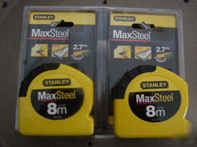 2 stanley maxsteel 8M / 26' metric tape measures