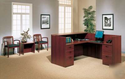 L-shape receptionist waiting office desk - amber-r