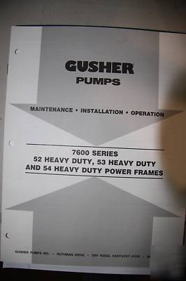 Gusher 7600 vert power frame & TV6X413SEL pump 700GPM 